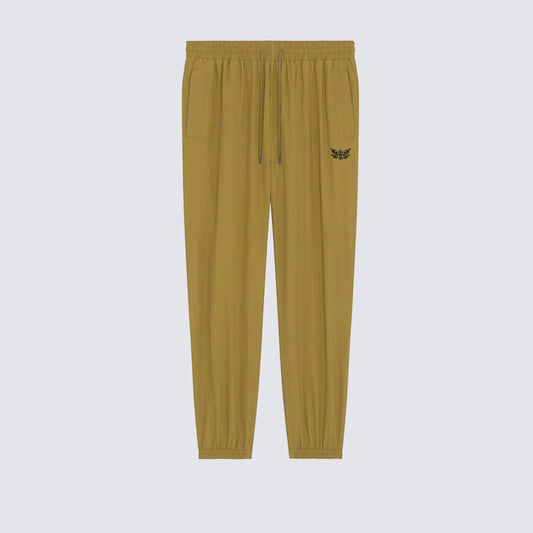 NYLON LOTUS TRACK PANTS - OLIVE