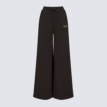 WOMENS WIDE LEG SWEATPANTS - BLACK