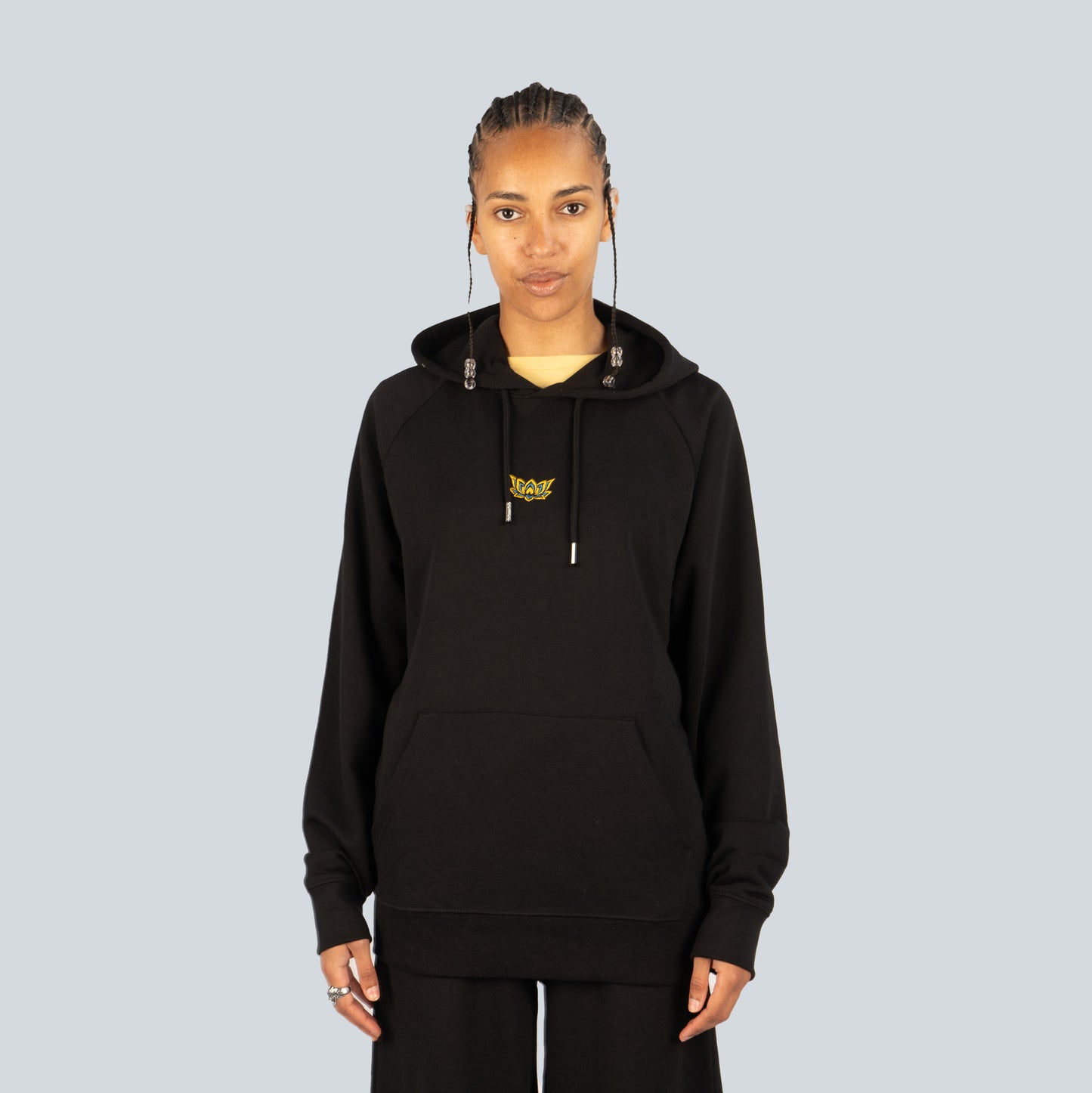 LITTLE LOTUS HOODIE - BLACK